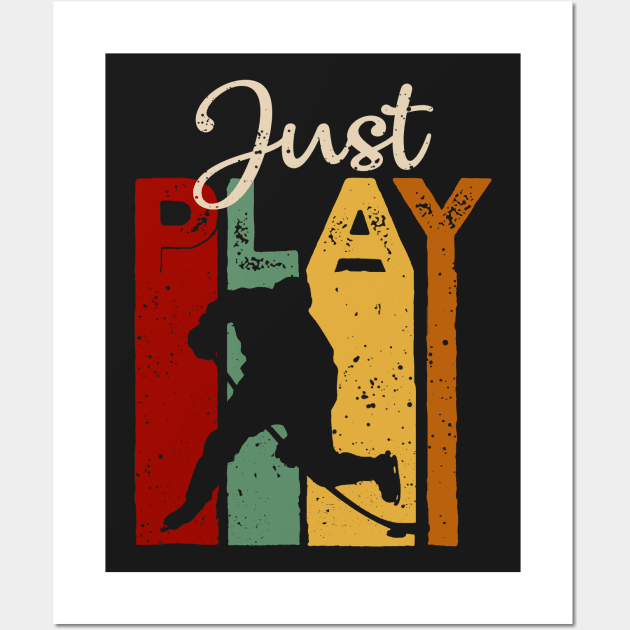 Just play hockey Vintage T-Shirt Gift Wall Art by TeeLovely